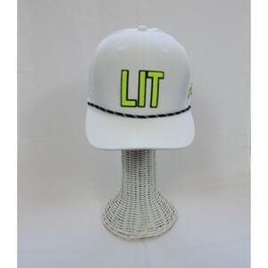 Pukka Snapback Hat Mens OSFM White LIT Neon Green Golf Rope Cap